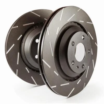 EBC Brakes USR7389 Slotted rotors feature a narrow slot to eliminate wind noise - Image 1 of 4