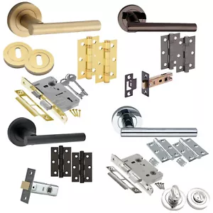 Jura Door Handle Packs Designer Latch Lock and Bathroom Door Handle Packs - Picture 1 of 19