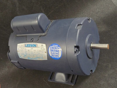 1/2 HP LEESON MOTOR, 3450 RPM, 1-Phase, Frame R48, TENV, Rigid Mount, 100366.00 - Image 1 of 4