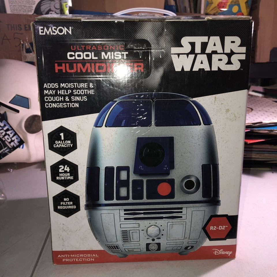 EMSON STAR WARS Cool Mist TAMAÑO COMPLETO 12" Humidificador, R2D2, Foto 1 de 4