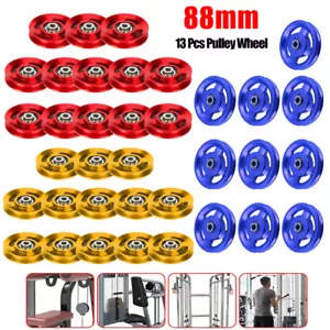 13/26Pc 88MM Universal Aluminum Bearing Pulley Wheel Cable Gym Fitness Equipment - Picture 1 of 24