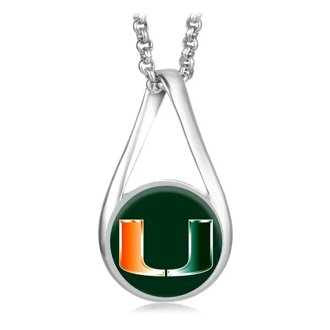Miami Hurricanes Womens Sterling Silver Necklace University Of Gift D28L Cover