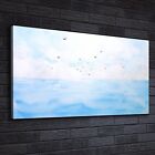 Canvas Wandbild Leinwand Bilder 140x70 Landschaft Meer und Himmel mit Vgeln