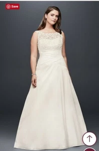 David’s Bridal Wedding Dress-Ivory, Size 8, WITH Veil EUC Beautiful 💕 - Picture 1 of 12