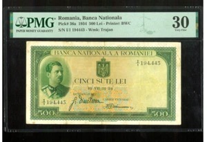 ROMANIA BANCA NATIONALA 500 LEI 1934 P36a - Picture 1 of 2