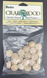 Darice 20pcs Unfinished Wood Furniture Plug Button Petite Boutons 3/8" - Picture 1 of 2