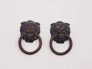 Vintage Lion Head Drawer Pulls Set of 2 - Picture 1 of 2