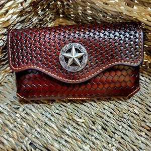 Montana West Star Leather Phone Case Belt Loop Holster Brown for smal l phone - Picture 1 of 8