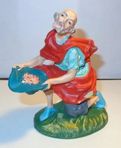 ALTE VINTAGE ITALIEN KRIPPE KRIPPE FIGUR EZRA DER DORFBEWOHNER EIERVERKÄUFER - Bild 1 von 8