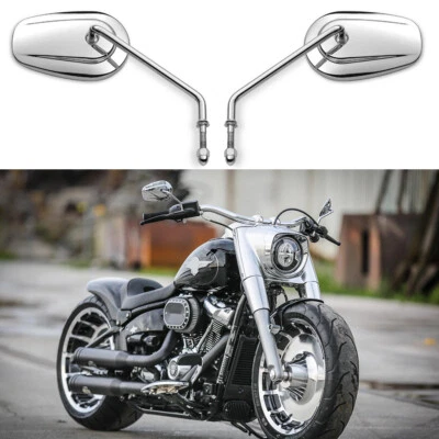 Espejos retrovisores cromados para Harley Davidson Fatboy Sportster Touring Road King Foto 1 de 4