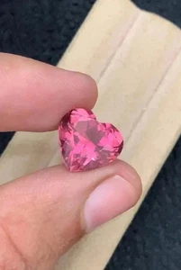 Piedra preciosa suelta certificada corte corazón AAA zafiro rosa ceilán natural 10,11 quilates+ - Imagen 1 de 4