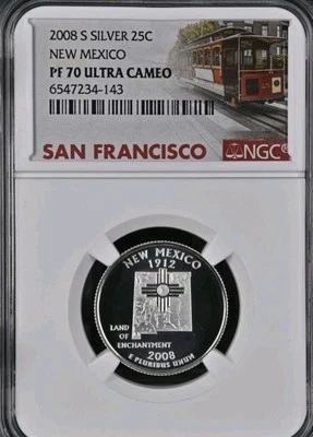 2008 S NEW MEXICO,  state silver Quarter, NGC, PF70, Ultra Cameo - Image 1 of 4