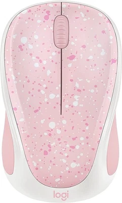 Logitech Mouse Beautiful pink/White Rose Splash M317 Wireless - 910-006213 NEW - Image 1 of 4