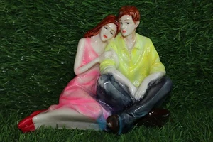 Hermosa pieza de exhibición para parejas sentada multicolor decoración del hogar día de San Valentín - Imagen 1 de 1