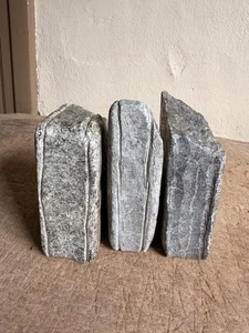 3 Early Antique New England Soapstone Fragment Books Best Hand Carved - Picture 1 of 20