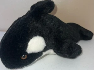 Peluche pupazzo orca balena giocattolo Manhattan nero bianco 12 pollici - Foto 1 di 7