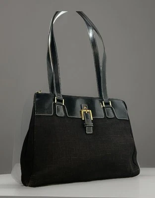 Etienne Aigner Black Leather Trim Purse - Image 1 of 4