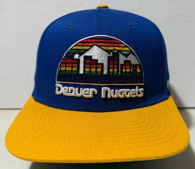 Mitchell and Ness Denver Nuggets Retro Cityscape Logo Blue/Yellow Snapback Hat - Image 1 of 4