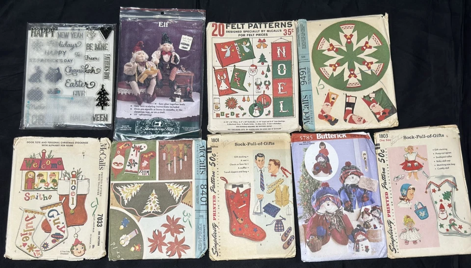 Patrones de tela navideña vintage - 7 en conjunto, McCalls, simplicidad, etc. & 2 extras Foto 1 de 4
