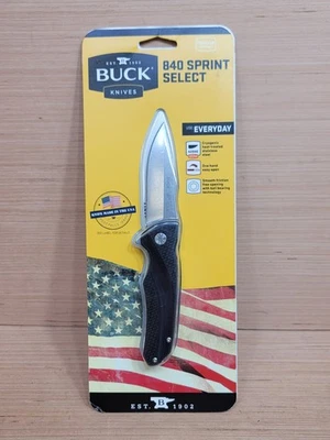 Cuchillo de bolsillo plegable Buck USA Sprint Select 840 BLS-C NUEVO EN CAJA - negro - 12867 Foto 1 de 4