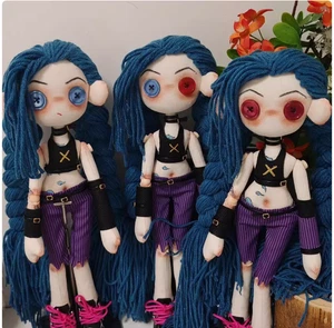 Peluche Arcano Hecho a Mano Jinx | Juguete Muñeca League of Legends | Regalo Coleccionable - Imagen 1 de 8