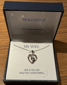 Neue brillante Kristalle von Swarovski Meine Frau Herz 18" Halskette - Bild 1 von 3