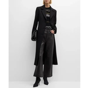 NWOT $2295 FLEURETTE LORO PIANA Cashmere Maxi Coat 100% Cashmere Black size 8 10 - Picture 1 of 7