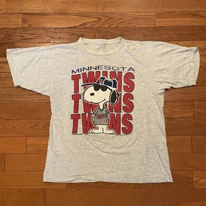VTG 1980’s Minnesota Twins Snoopy Peanuts Single Stitch T-Shirt RARE Medium - Picture 1 of 18