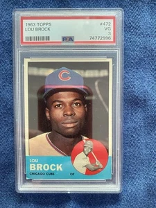 1963 Topps Lou Brock #472 PSA 3 HOF - Foto 1 di 4