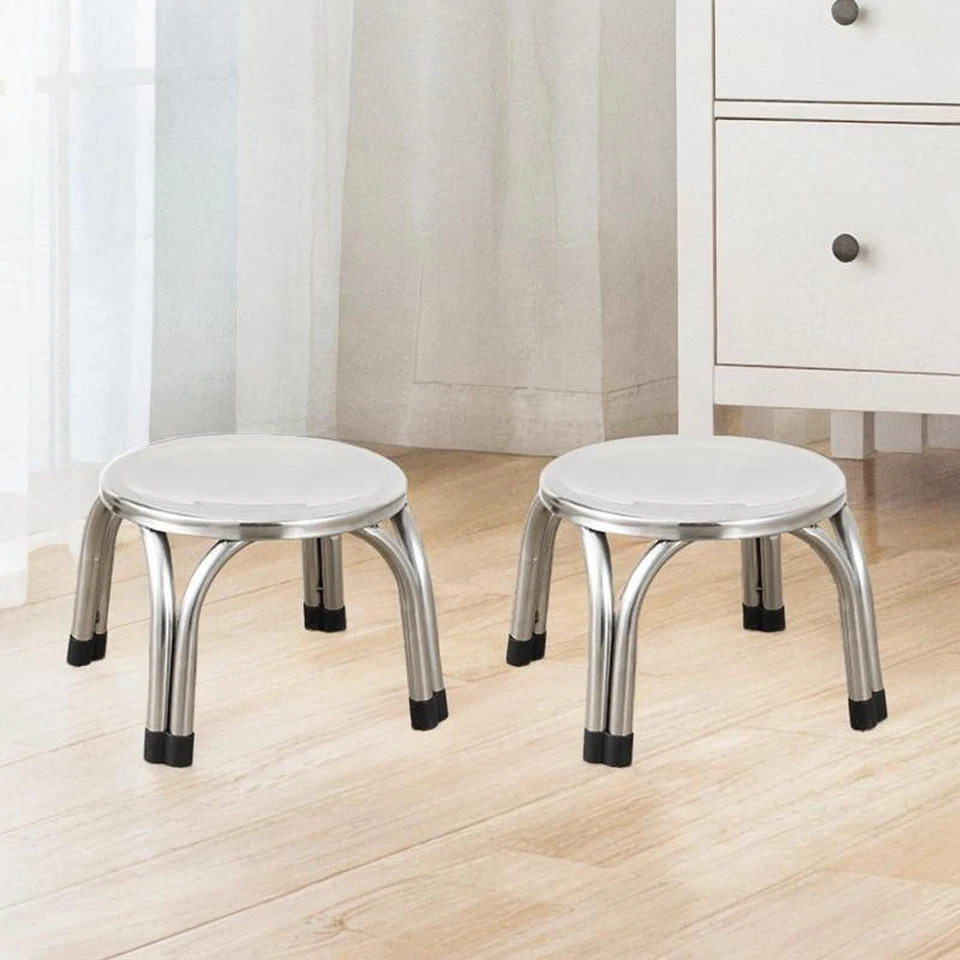 2 Pieces Small Stools Stainless Steel Household Nonslip Children Sofa Benches - image 1 of 4