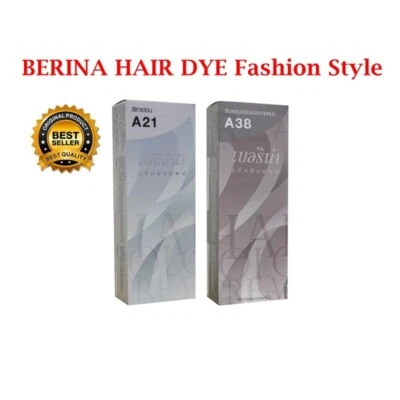 Set Berina Hair Color A21+A38 Light Gray Dull Shine Hair Dye Cream Fashion Style - Image 1 of 4