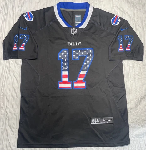 JOSH ALLEN #17 BILLS JERSEY SIZE M-2XL BLACK FLAG USA STITCHED BUFFALO MENS Cover
