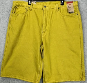 Levis 469 Shorts Mens 40X12 Light Green Loose Red Tab 5 Pocket Jean Denim NEW - Picture 1 of 9