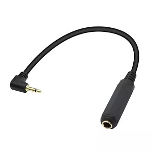 Right Angle 3.5mm to 6.35mm Audio Cable,1/4 inch TRS Female to 1/8 inch TS Ma... - Picture 1 of 5
