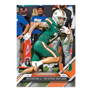 2024 Topps Bowman U Now #36 Xavier Restrepo Hurricanes Líder de recepción de todos los tiempos - Imagen 1 de 2