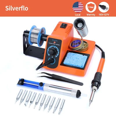 60W Soldering Station Kit Adjustable Temp Soldering Iron Desoldering Tool - Image 1 of 4