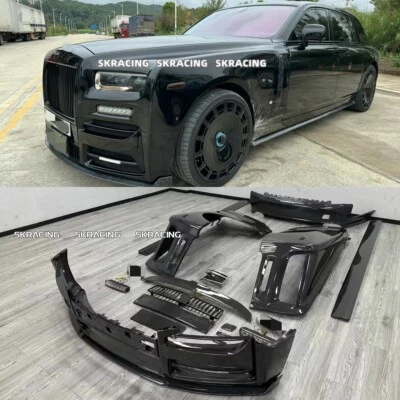 Fit 17-24 Rolls Royce Phantom Carbon Fiber BodyKit Lip Side Diffuser Grill Light - Image 1 of 4