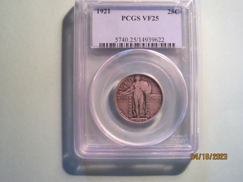 1921 Standing Liberty Quarter PCGS VF-25 Cover