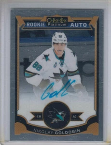 15/16 OPC Platinum San Jose Sharks Nikolay Goldobin Rookie Auto RC card #182 - Picture 1 of 2