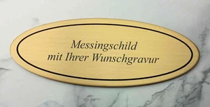 MESSINGSCHILD - 115x45mm - oval - mit Ihrer WUNSCHGRAVUR - Bild 1 von 2