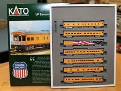 N Kato 106-086 UP 7-Car Excursion Set - Great for Big Boy Loco - Image 1 of 3