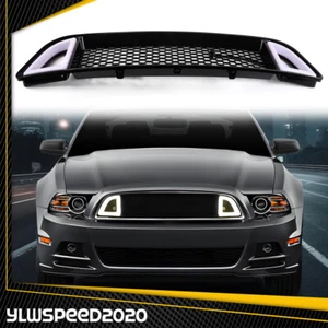 Fit For 2013-2014 Ford Mustang Front Bumper Upper Hood Mesh Grille W/ LED Light - Picture 1 of 12