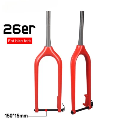 26inch Carbon Mtb Rigid Fork 28.6mm Disc Rotor 160mm Fat Bike Fork Matte Glossy - Image 1 of 4
