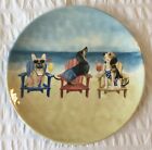 Certified International Grace Popp  Large Serving Tray Beach Dogs Cocktails 14”