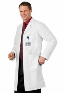 New Men's Full-Length Lab Coat white, blue, navy, green - Picture 1 of 6