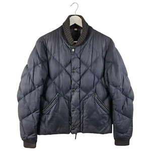 Burberry Brit Mens Navy Blue Diamond Quilted Down Puffer Jacket Size Small S - Picture 1 of 22