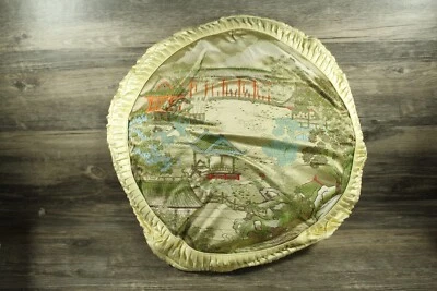 Fundas de almohada chinas satinadas bordadas amarillas plisadas 15" Foto 1 de 4