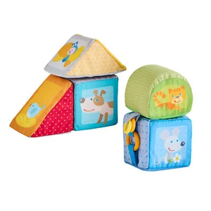HABA Animal Discovery Cubes - 5 Soft Baby Blocks in Geometric Shapes - Picture 1 of 7