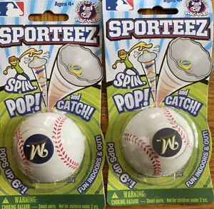 Set 2 MLB Sportez Spin Pop & Catch Chicago New York NY METS Spielzeugball NEU versiegelt - Bild 1 von 2