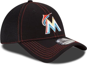 New Era Florida Miami Marlins Neo MLB Black/Orange 39Thirty Hat Medium-Large - Picture 1 of 5